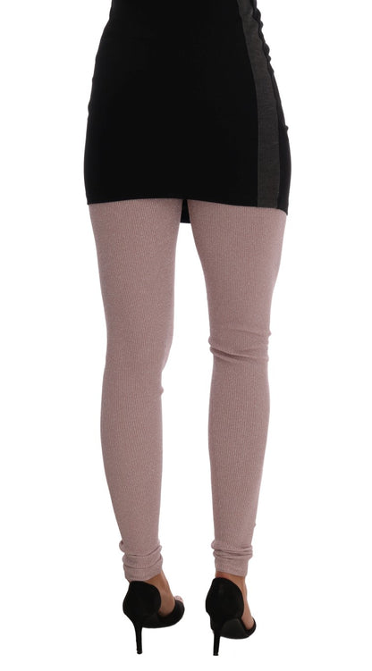 High-end craftsmanship and style in these Italian-made pink tights pants
