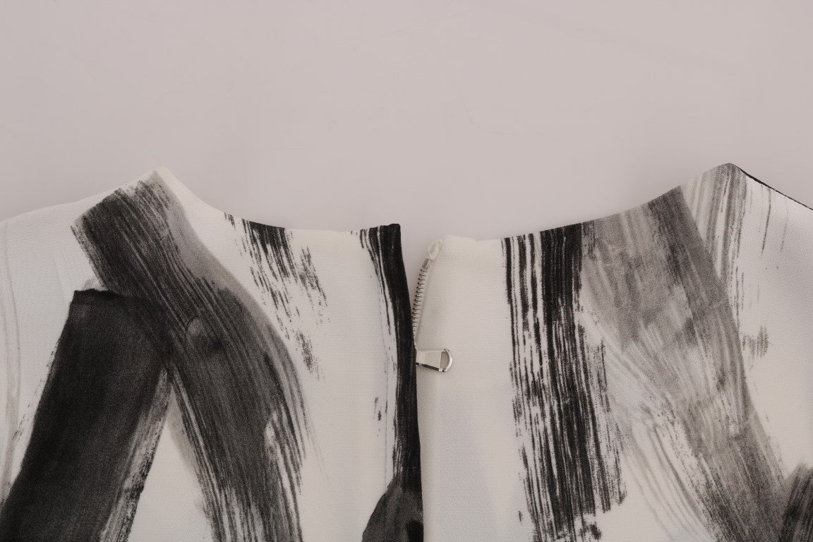 Dolce & Gabbana black and white striped blouse with subtle logo details