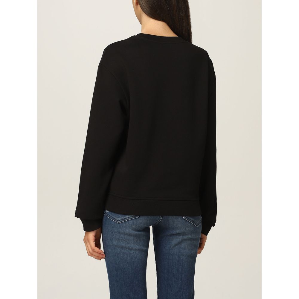  Love Moschino black sweatshirt made with 100% cotton fabric 