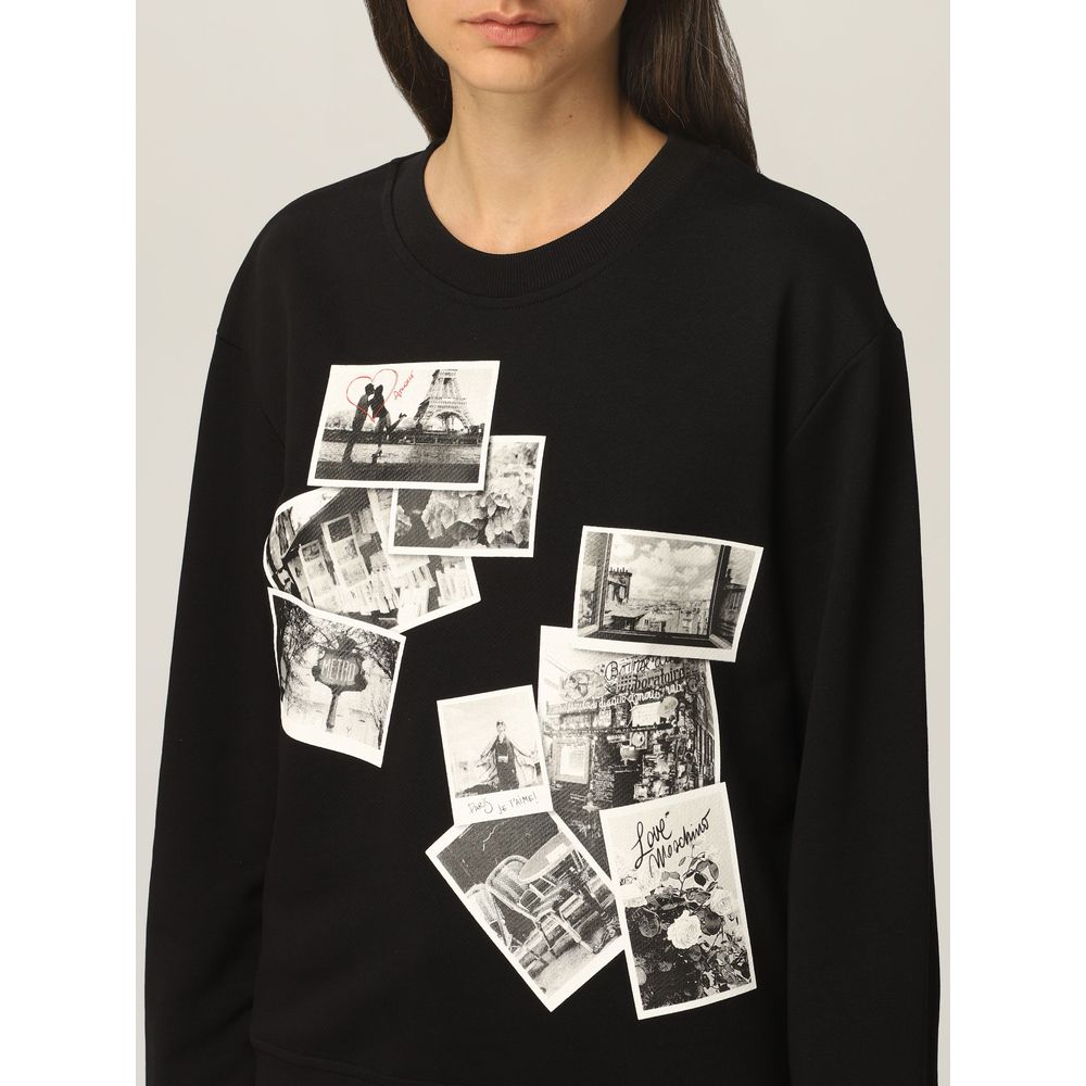  Love Moschino sweatshirt with signature motif in black color