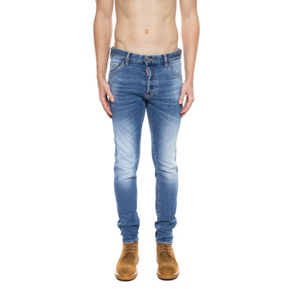 Experience the epitome of edgy elegance with Dsquared² Blue Cotton Men's Distressed Jean