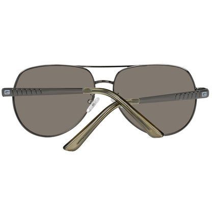 Guess Men's Aviator Sunglasses in Gunmetal with Mirrored Silver Lenses