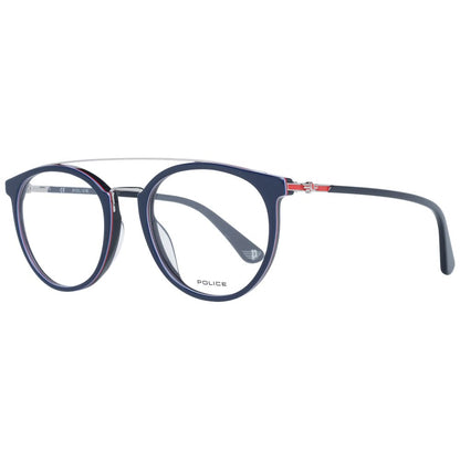 Police Blue Men Optical Frames with Metal and Plastic Frame Material, Full-Rim Style, and Spring Hinge