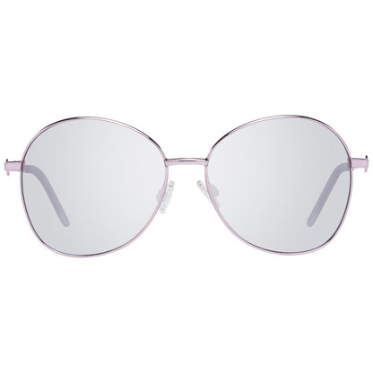 Aviator style sunglasses with rose gold frame and purple lenses