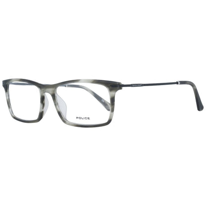 Police Gray Men Optical Frames in Metal & Plastic, Full-Rim, 52-16-145