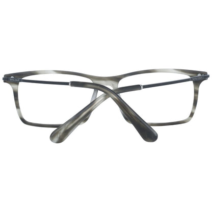 Men's gray full-rim optical frames, 52mm lenses, metal & plastic