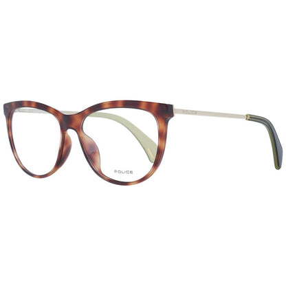 Stylish and durable Police women's optical frames in a rich brown color