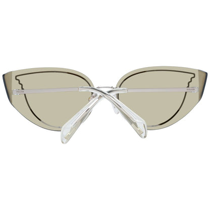 Gold Cat Eye Style Police Women Sunglasses with 63-14-135 Frame Size and 47mm Height Lenses