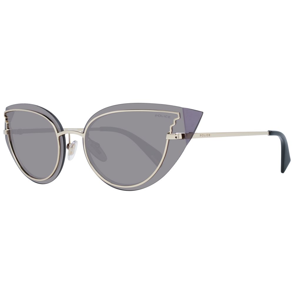 Police Rose Gold Women Sunglasses with Cat Eye Style and Grey Plastic Lenses