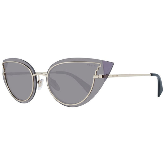 Police Rose Gold Women Sunglasses with Cat Eye Style and Grey Plastic Lenses