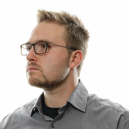 Men's brown optical frames with 52mm lenses and 16mm bridge width