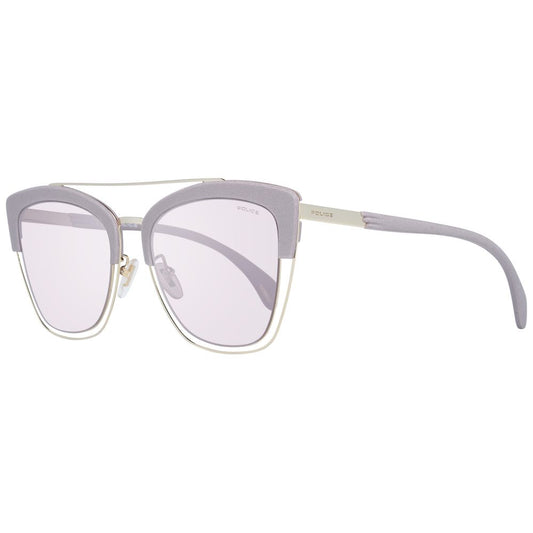 Rose Gold Women Sunglasses with Purple Mirrored Lenses and Metal & Plastic Frame