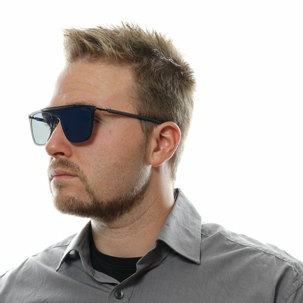 Men's police sunglasses in blue with 143mm frame width and branded case