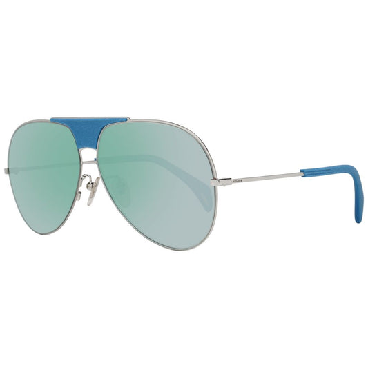 Blue aviator style women sunglasses with mirrored lenses and 100% UVA & UVB protection
