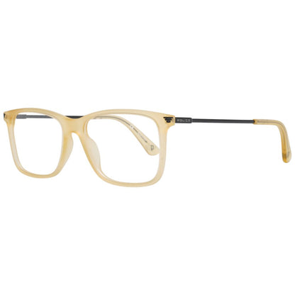 Men's yellow optical frames with metal and plastic construction, full-rim design, and spring hinges