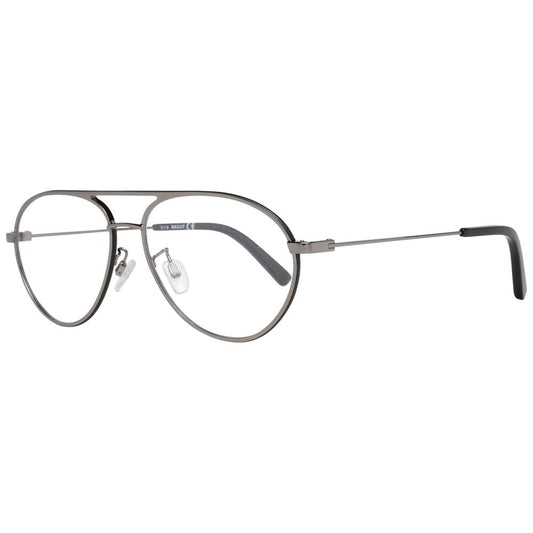 Bally Gray Men Optical Frames in Gunmetal Metal & Plastic