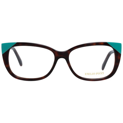 Plastic frame in brown color, lenses width 54, height 40