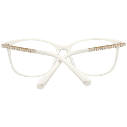 White demo glasses with trapezium style and spring hinge