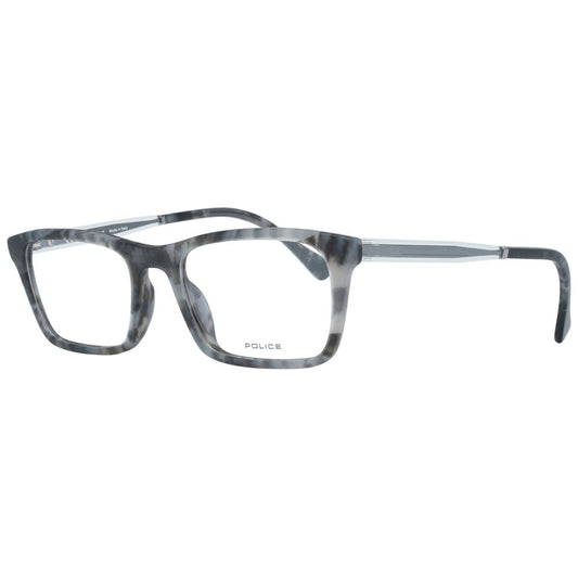 Close-up of Police Gray Men Optical Frames with plastic grey full-rim frame and branded case included