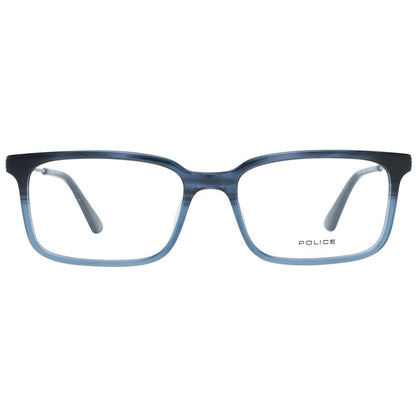 Blue Police Men's Eyeglasses with Metal & Plastic Frame in Size 52-17-145 and Branded Case