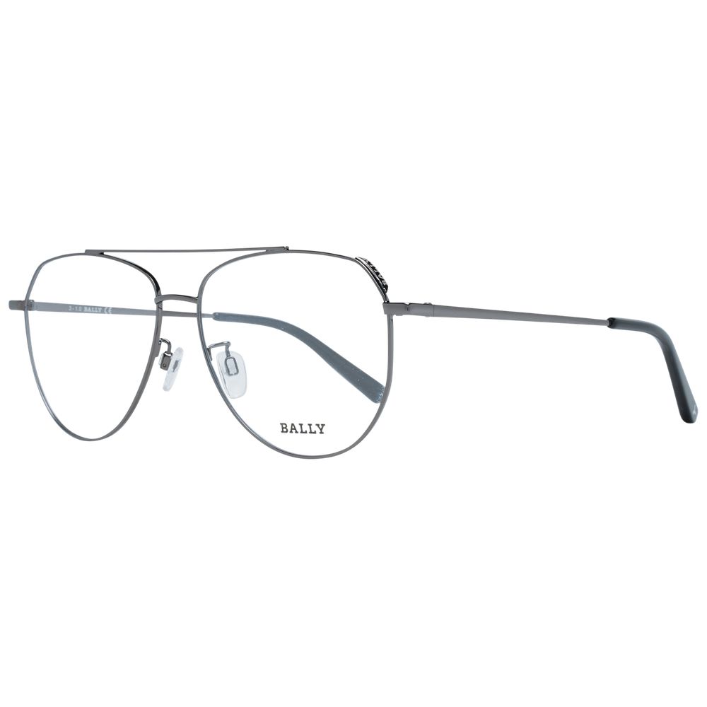Bally Gray Unisex Optical Frames in Gunmetal Metal Material