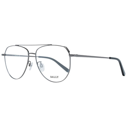 Bally Gray Unisex Optical Frames in Gunmetal Metal Material