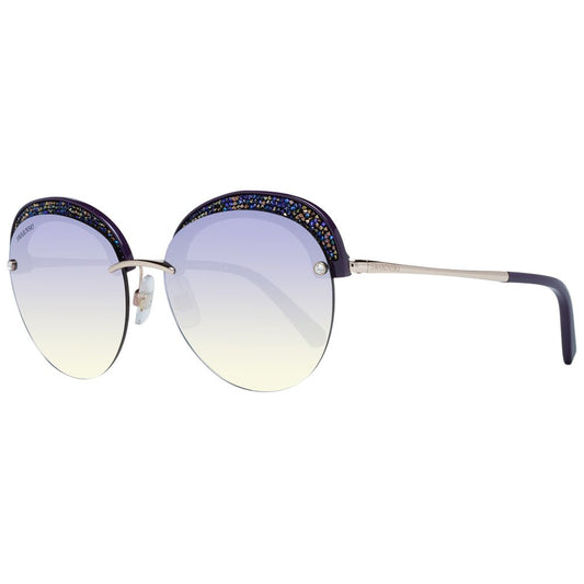Swarovski Purple Women Sunglasses with Multicolor Plastic Gradient Lenses