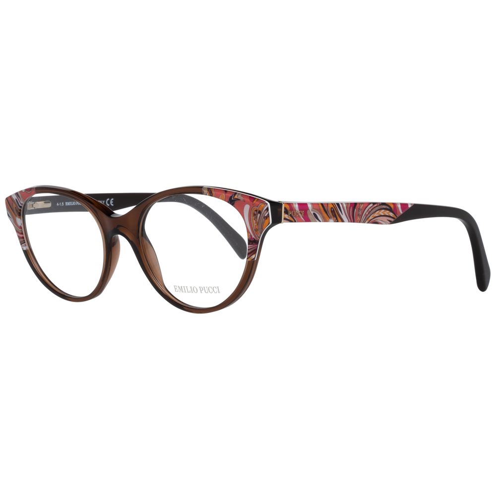 Emilio Pucci brown women optical frames, full-rim plastic frame with spring hinge