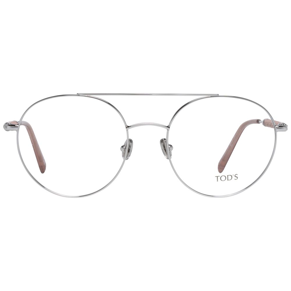 Metal and Leather full-rim Women's Optical Frames in Silver