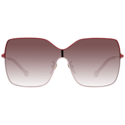 Red Metal Frame with Brown Plastic Lenses for Women