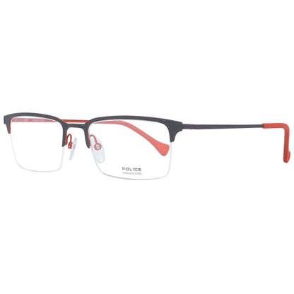 Police Red Men Optical Frames with Demo glasses lenses and half-rim style