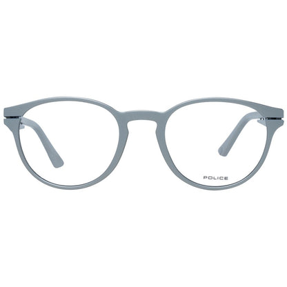 Round style demo glasses with plastic lenses in grey