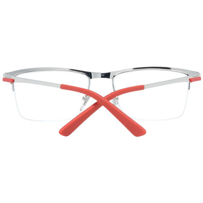 Side view of red men optical frames with 54-17-145 size and no extra lenses effect