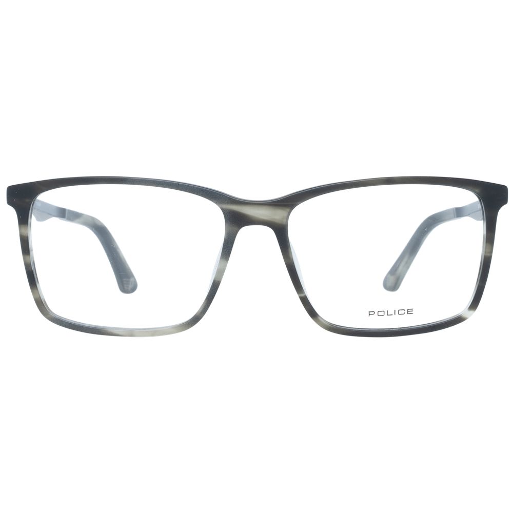 Rectangle style gray men's optical frames with demo lenses