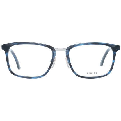 Close-up of blue full-rim men's optical frames