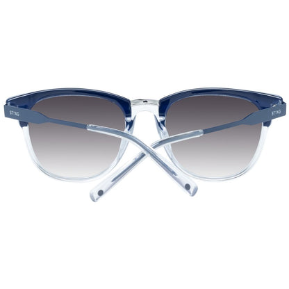 Rectangle style blue sunglasses with 51mm lenses and 20mm bridge width