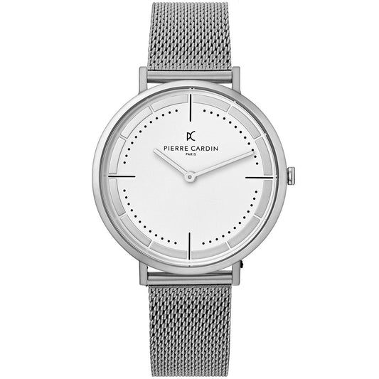 Pierre Cardin Silver Men Watch with Stainless Steel Wristband and Classic Elegant Style