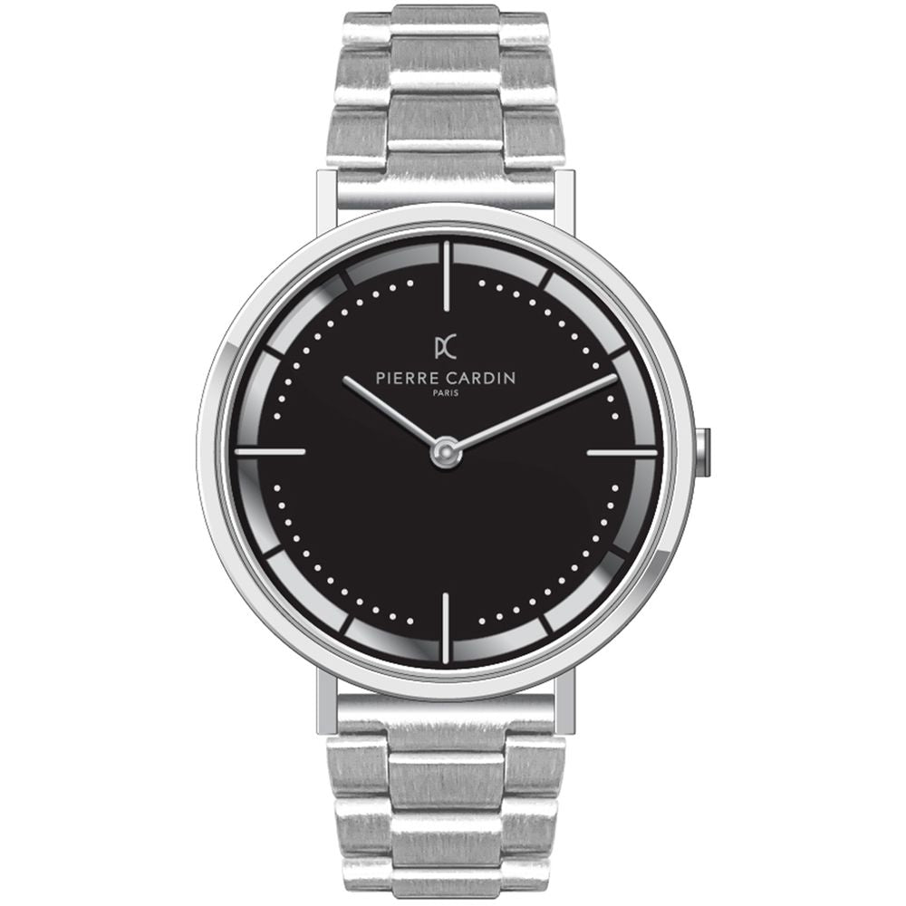 Pierre Cardin Silver Men Watch with Folding Clasp