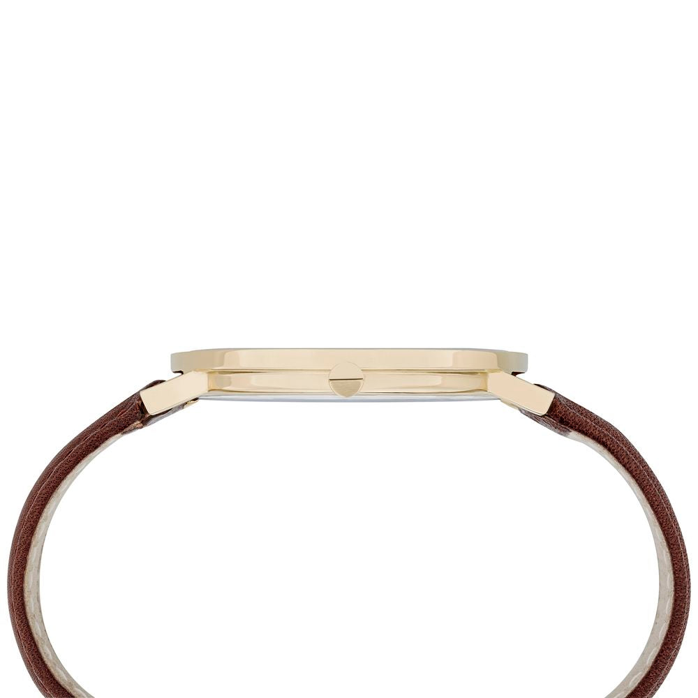 Classic and elegant men's watch with gold case and mineral glass