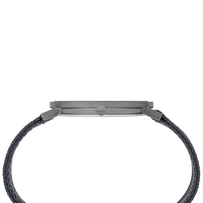 Classic and Elegant Gunmetal Pierre Cardin Gray Men Watch with Blue Display and Mineral Glass