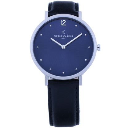 Classic and Elegant Silver Women's Watch with Blue Display and Quartz Clockwork