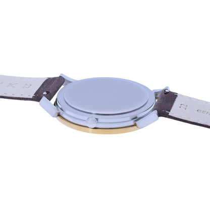 Stainless steel case multicolor men's watch with pin buckle closure