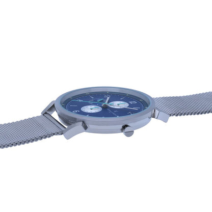 Silver Men's Watch with Day and Date Functions