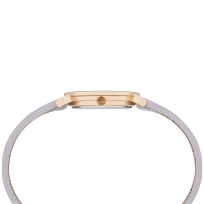 Classic and elegant rose gold women's watch with leather strap
