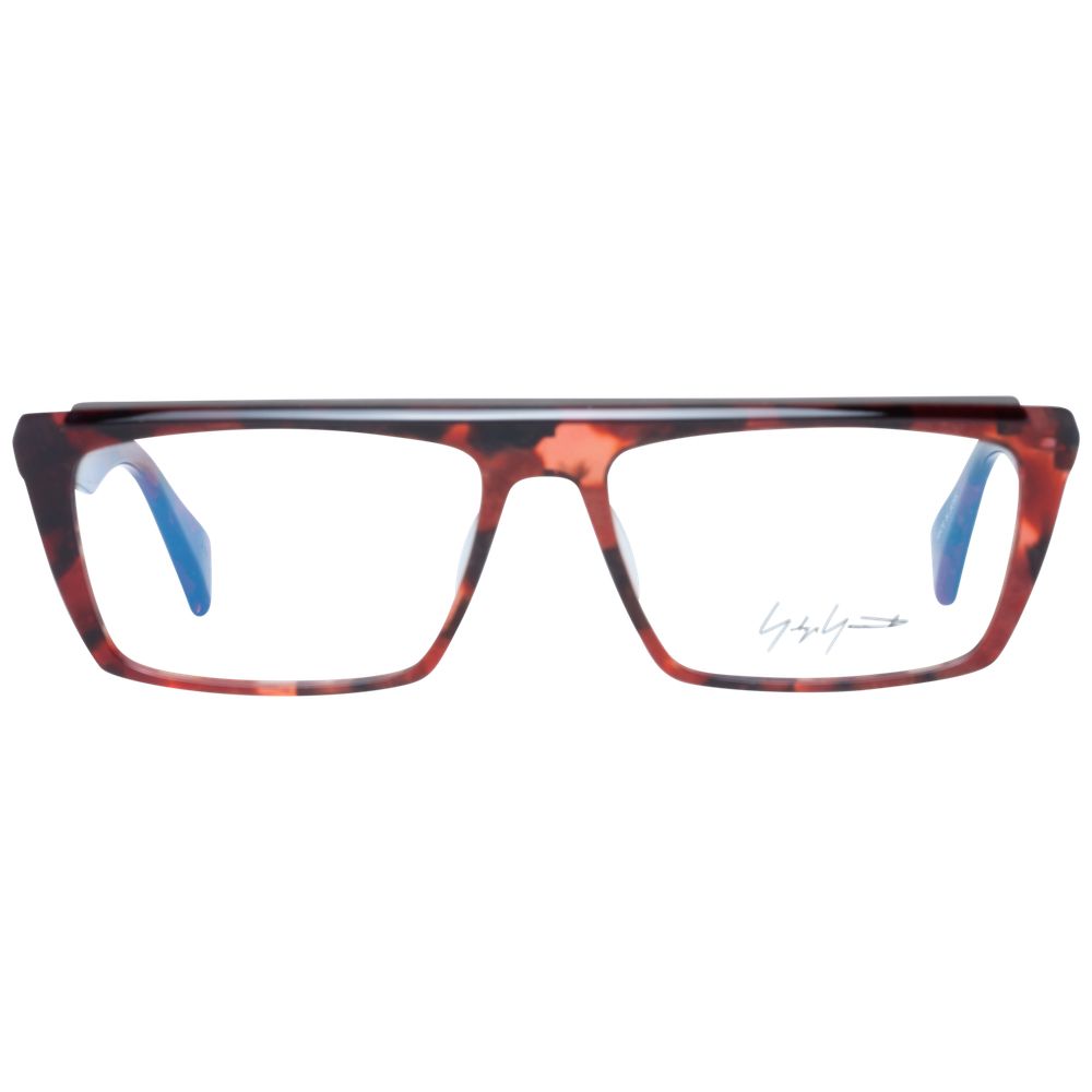 Red metal and plastic frame with demo glasses lenses, 57-16-140 size