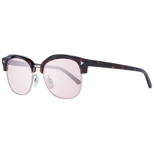 Bally Brown Unisex Sunglasses with Rose Mirrored Plastic Lenses