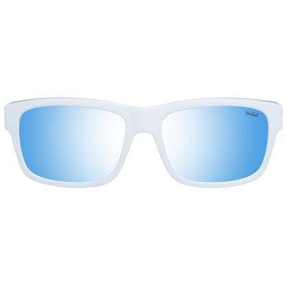 Fashionable and versatile white unisex sunglasses with blue lenses