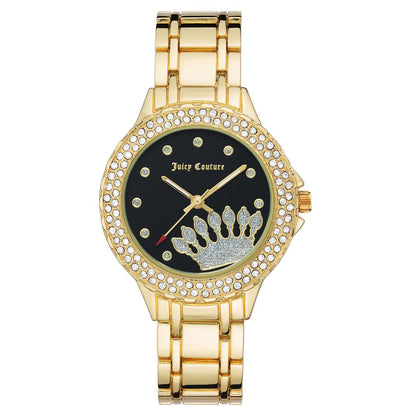 Juicy Couture Gold Women Watch with Quartz Battery and Rhinestone Facing
