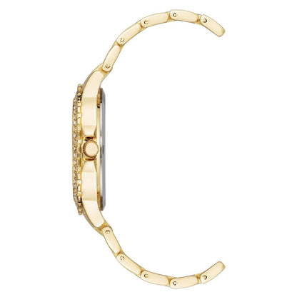 Gold metal case and strap with folding clasp closure