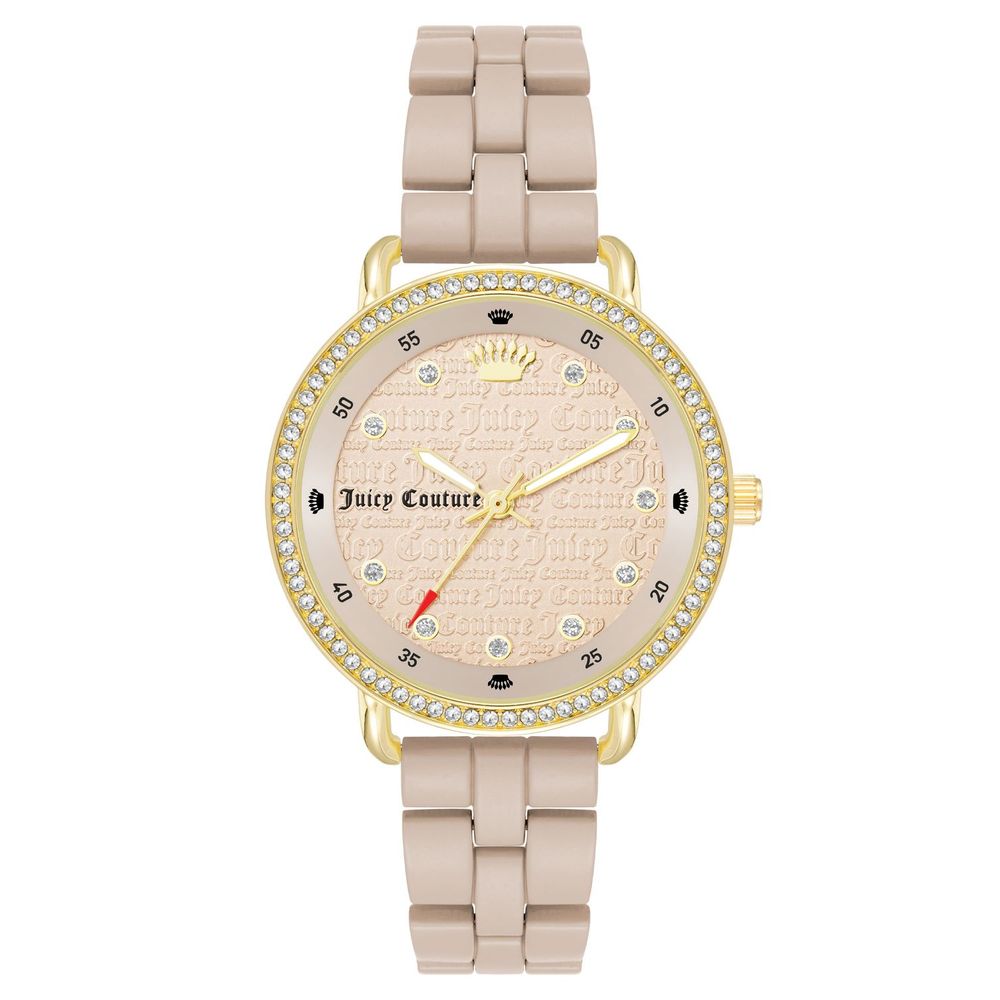 Juicy Couture Gold Women Watch with Quartz Battery Movement and Rhine Stone Facing